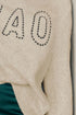 'Luna' Printed "CIAO" Dropped Shoulder Sweater - Celes Fashion